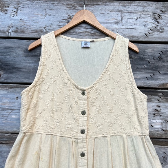 Huarache Cotton Butter Yellow Summer Maxi Dress Women’s Size Small - Picture 4 of 6